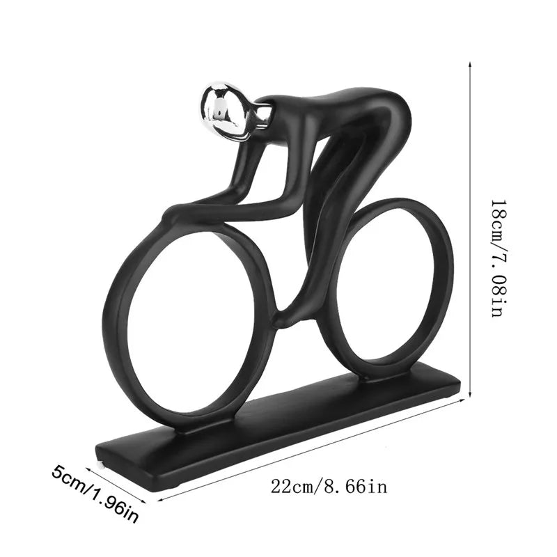 Estátua de Ciclista Abstrata Prata - Meu luxo