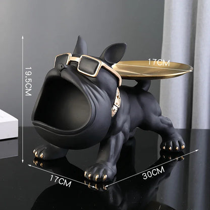 Estatueta Bulldog Luxuosa com Caixa de Armazenamento