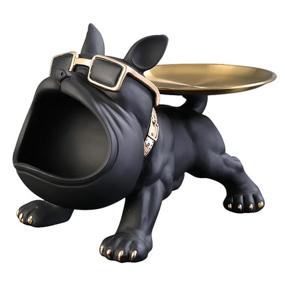 Estatueta Bulldog Luxuosa com Caixa de Armazenamento