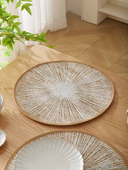 Jogo Americano Redondo de Juta e Macramê