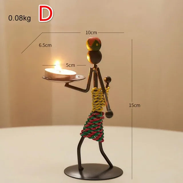 Handmade ferro castiçal, castiçal de metal vintage, artesanato criativo, suporte forjado em miniatura, decoração da sala de estar / Castiçal de Ferro Artesanal - Elegância Vintage / Meu Luxo