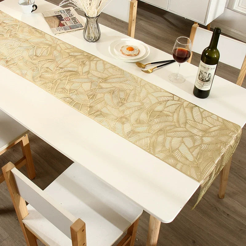 Caminho de mesa em PVC dourado de 183 cm / Meu Luxo