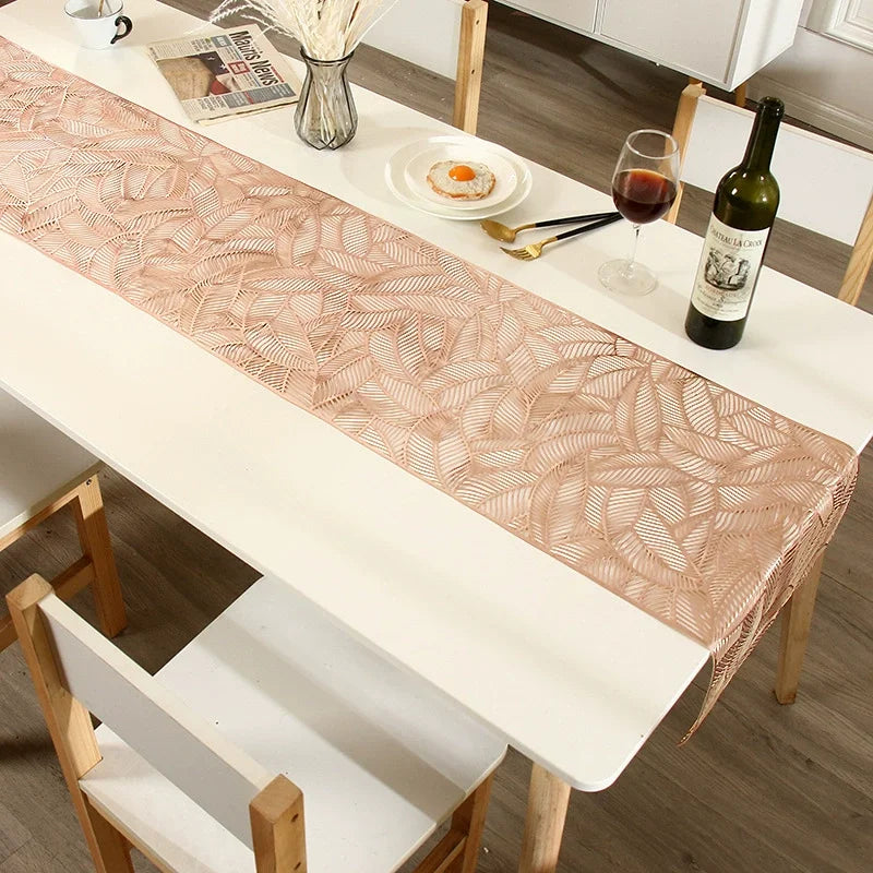 Caminho de mesa em PVC dourado de 183 cm / Meu Luxo