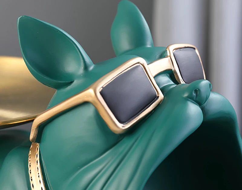Estatueta Bulldog Luxuosa com Caixa de Armazenamento