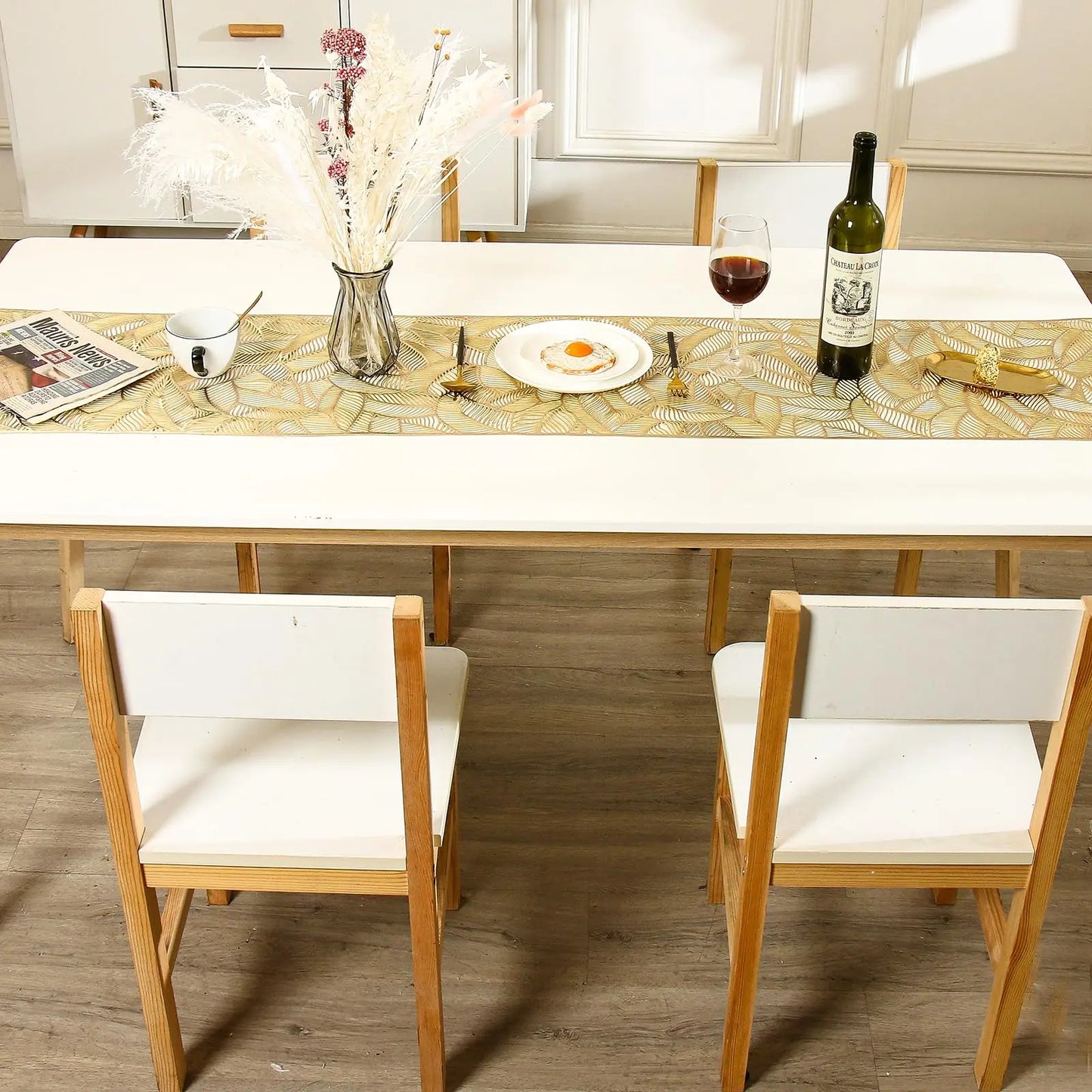 Caminho de mesa em PVC dourado de 183 cm / Meu Luxo