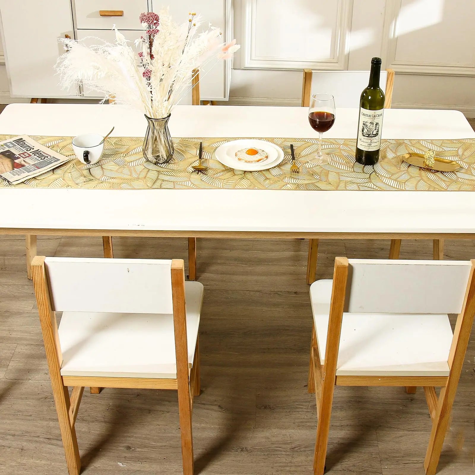 Caminho de mesa em PVC dourado de 183 cm / Meu Luxo
