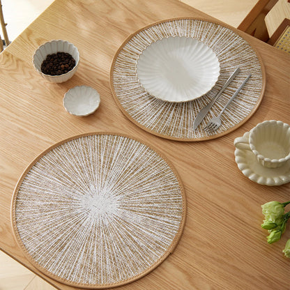 Jogo Americano Redondo de Juta e Macramê