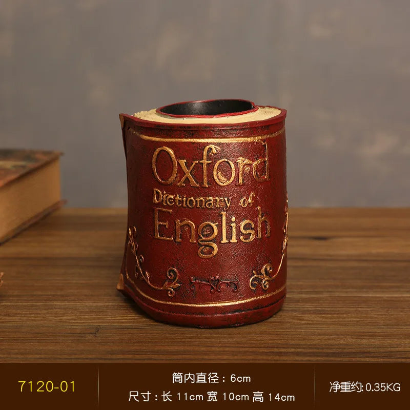 Decoração Retro de Resina Porta Caneta Oxford - Meu Luxo