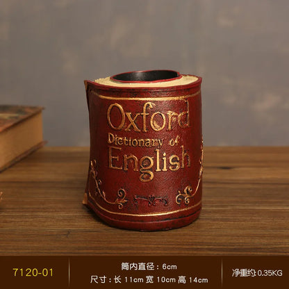 Decoração Retro de Resina Porta Caneta Oxford - Meu Luxo