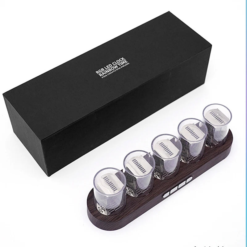 Relógio Digital de Mesa  Madeira - Meu Luxo