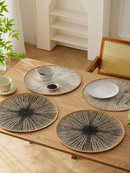 Jogo Americano Redondo de Juta e Macramê